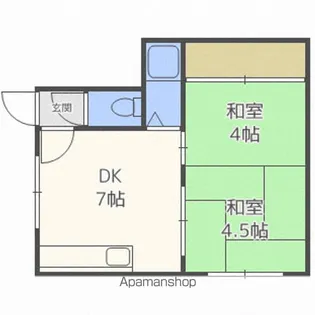 コーポやすらぎA【1号室】の間取り