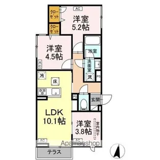 セレスティア中台II【1階】の間取り