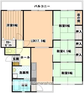 梅ヶ崎ハイツ2棟【404号室】の間取り