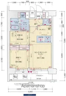 プレリス上前津ノヴェル【14階】の間取り