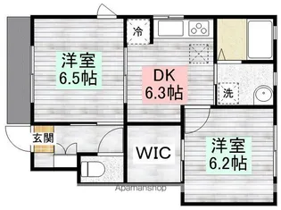 フレール・ドゥ・シャンブル【1階】の間取り