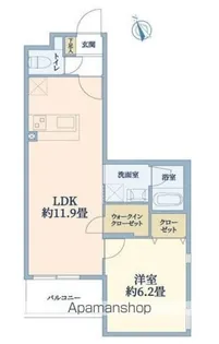 ウェルスクエア万代東【1階】の間取り