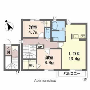 サンハイツS N棟【2階】の間取り