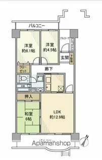 ネオハイツ江戸川台A棟【9階】の間取り