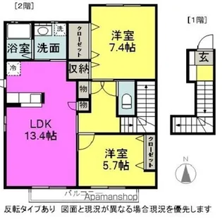 ブランシェ藤森【D202号室】の間取り