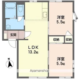 フレグランス東栄B【102号室】の間取り