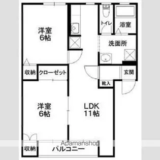 ルシアB【2階】の間取り