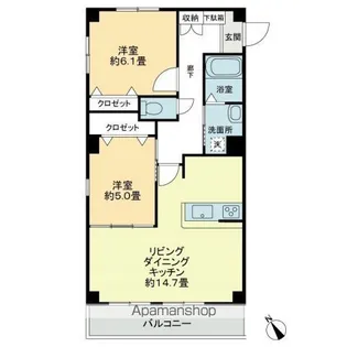 フォブールトロワ【2階】の間取り