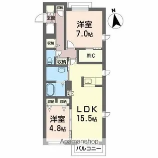 メゾンマスト盛南中央Ⅱ【2階】の間取り