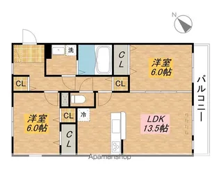 クレストブルー【3階】の間取り