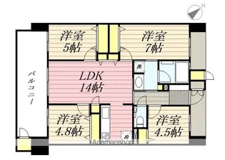 S−RESIDENCE愛宕SOUTH【1307号室】の間取り