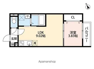 CRASTINE野々下【1階】の間取り