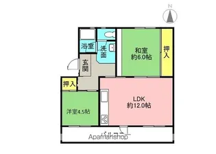 山田池住宅11号棟【203号室】の間取り