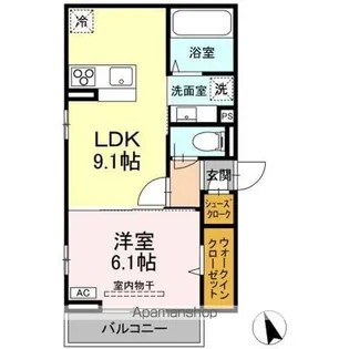 (仮称)D−ROOM甲府市徳行3丁目【303号室号室】の間取り