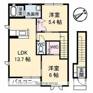 ロイヤルオークス A棟【2階】の間取り