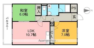ハイツ鹿持【2階】の間取り