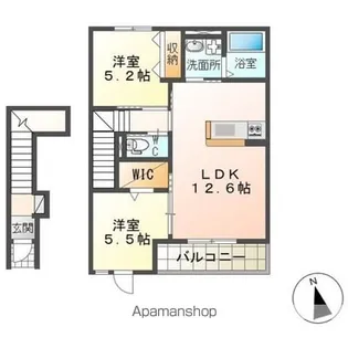 (仮称)神栖市大野原アパート【205号室】の間取り