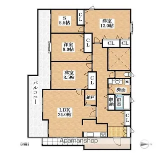 キャトルセゾン【2階】の間取り