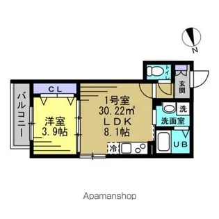 A'S CREST(エースクレスト)【1階】の間取り