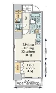 プライマル八丁堀【601号室】の間取り
