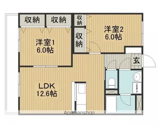 マンションボンジュール【102号室】の間取り