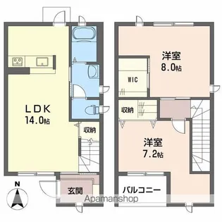 シャーメゾンあざみ野【1号室】の間取り