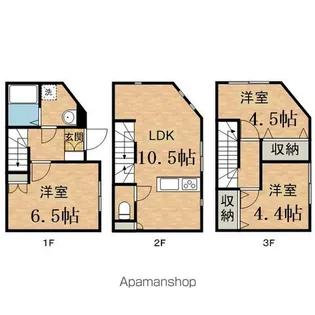 東京都多摩市鶴牧6丁目【テラスハウス】の間取り
