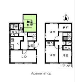 愛知県名古屋市名東区亀の井3丁目【一戸建】の間取り