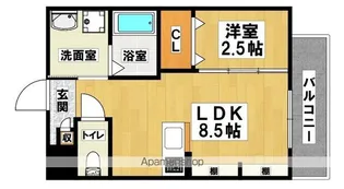 ジーイーオンズ【3A号室】の間取り