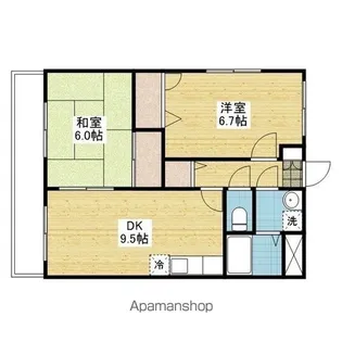 マリベール南梅本 B棟【102.号室】の間取り