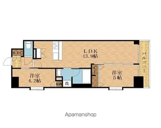 スプランディッド上本町WESTⅡ【11階】の間取り