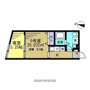 KT松戸六実【1階】の間取り