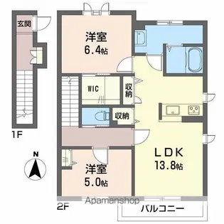 シャーメゾン南吉田 B棟【201号室】の間取り