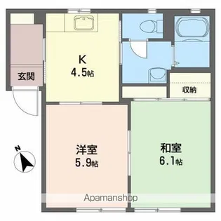 コーポワタナベ【1階】の間取り