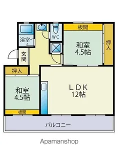 2LDKの間取り画像