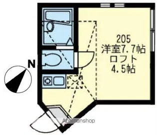 ユナイト生麦バティスト・クルーズ【2階】の間取り