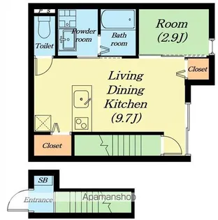 エトワール下坂浜A【204号室】の間取り