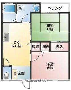 ベルハウス津秦【201号室】の間取り