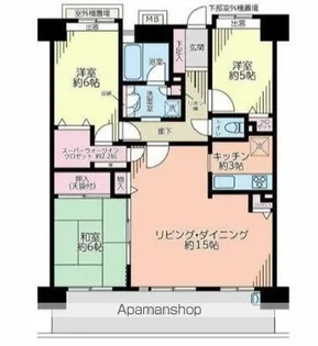 デュオガーデン柏見晴らしの丘【6階】の間取り