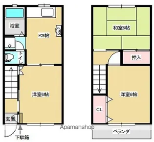 コーポ・チェリー【6号室】の間取り