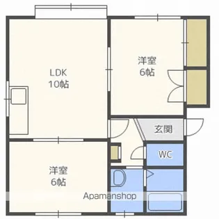グローバル発寒B棟【3号室】の間取り