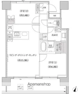 パークハビオ渋谷本町レジデンス【5階】の間取り