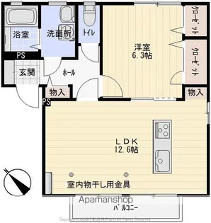 サンドミールB【1階】の間取り