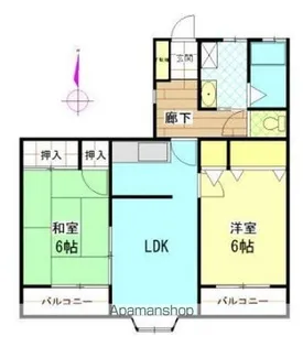 アベニールB棟【202号室】の間取り