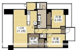 アルファステイツ倉敷鶴形Ⅱ【14階】の間取り