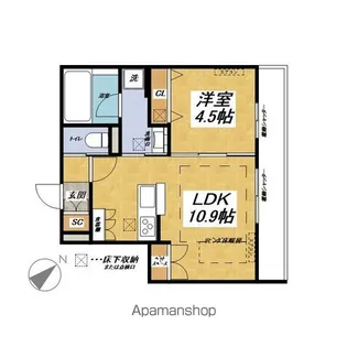 2026年2月完成 ARETE氷川台【102号室】の間取り