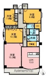 上幟町パークマンション【303号室】の間取り