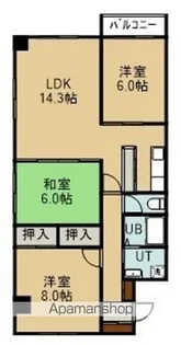 シャトーかなほり【201号室】の間取り