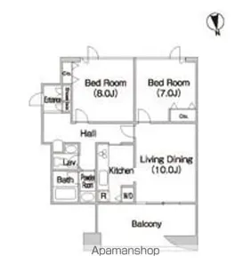 テラス日新【14階】の間取り