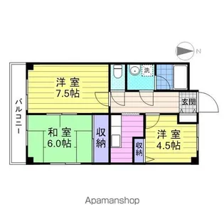 クオーレ白鳥【4階】の間取り